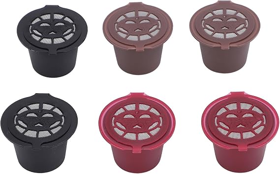 Reusable Coffee Capsules Refillable Stainless Steel Coffee Pods for Machines Durable Easy to Clean 6 Pack