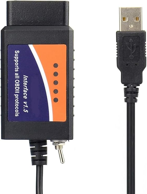 Modified ELM USB 327 ELM OBDII with Toggle Switch HS-CAN MS-CAN for Forscan | Compatible With Elmconfig, Work With Ford Mazda Lincoln Mercury Vehicle Diagnostic, DTC Code Read ECU Scan Tool