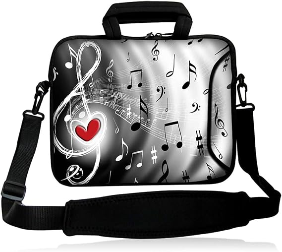 icolor 15" Laptop Shoulder Bag Holder 14" 14.2" 15.4" 15.6" Neoprene Notebook Computer Messenger Briefcase Cover Pouch Sleeve w/Adjustable Strap