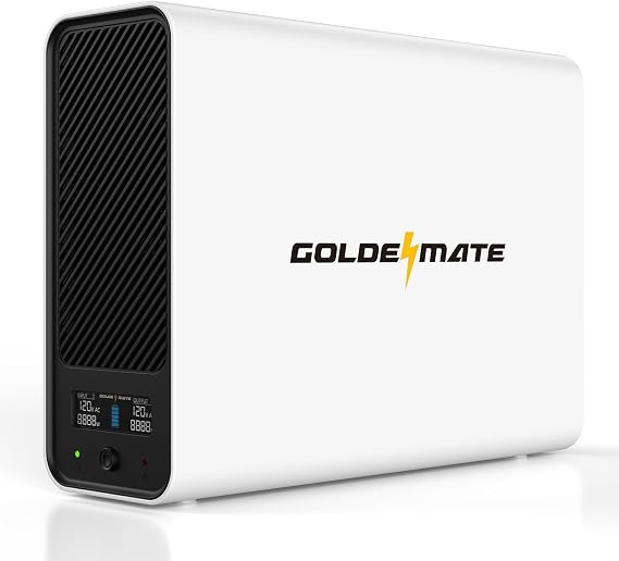 GOLDENMATE 1000VA/600W Lithium UPS Battery Backup & Surge Protector, White