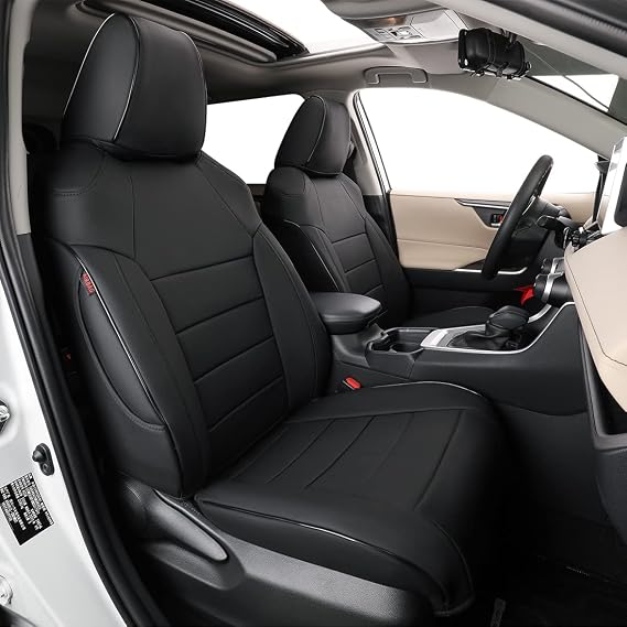 EKR Corolla Seat Covers Custom Fit for Toyota Corolla 2014 2015 2016 2017 2018 2019 L/LE Series Sedan,Leather Car Seat Cover Full Set for SUV-Faux Leather(Black)