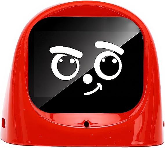 AI Desk Robot Companion with Emotion Recognition, Interactive Talking Knowledge Partner, Gyroscope Motion Response, Magnetic Base Easy Install, Speaker (Red)