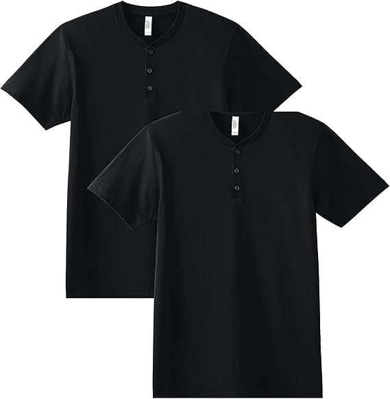 American Apparel Unisex Adult CVC Henley T-Shirt, Style G2004cvc, 2-Pack