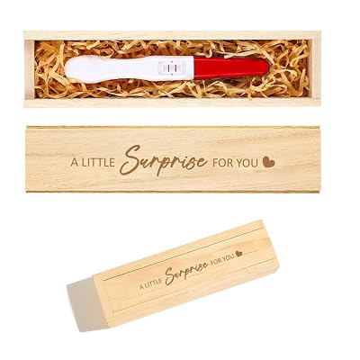 FREEBLOSS Pregnancy Annoucement Pregnancy Test Keepsake Box Baby Reveal to Husband Baby Reveal for Husband,#34;A Little Surprise Style