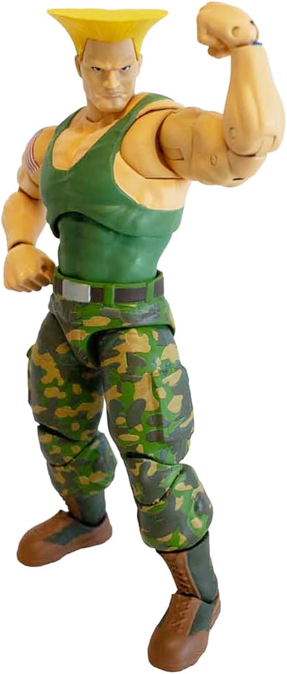 Jada Toys Street Fighter Figure Guile (15 cm) - Animated Collection and Action Figure from Street Fighter 2: The Final Challengers, Alternate Head, Hands and Accessories, From the Age of 13