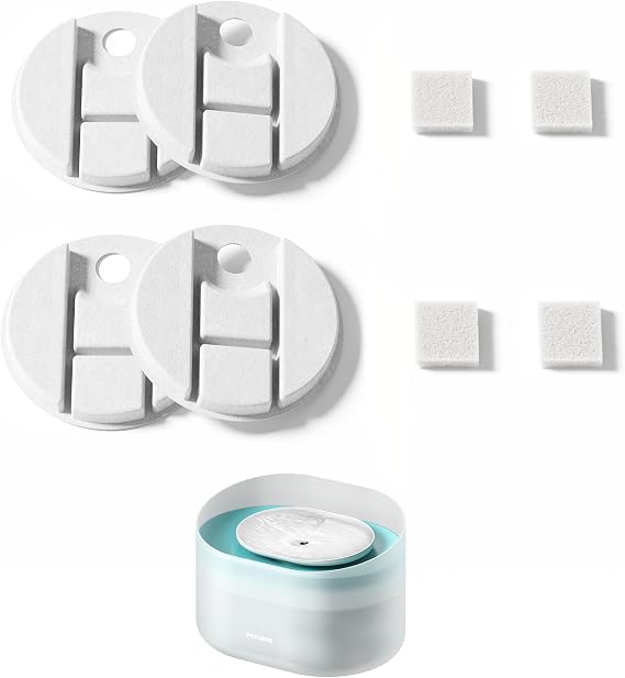 PETLIBRO Replacement Filter for PLWF008 Capsule Fountain 4 Pack, 2 Month Pack for Dog Water Dispensers, White