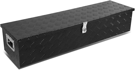 Auto Dynasty 39" Aluminum Truck Bed Tool Box, w/Key Lock for Pickup, Black | 39"x13"x10" Toolbox, Heavy Duty, with key Lock, Truck Bed Storage, for Pickup RV Trailer, Organizer Chest, Durable, Secure