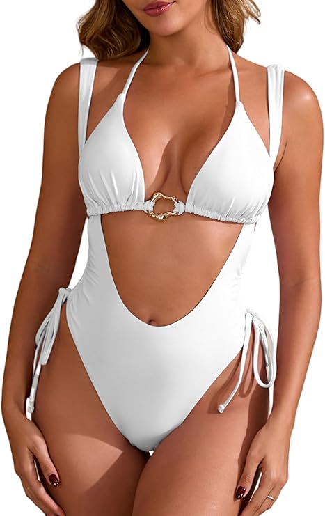 Women Sexy Slingshot Bikini Sets Deep V High Cut Drawstring Swimsuit Triangle String Halter Bra 2026 Beachwear 2 Piece
