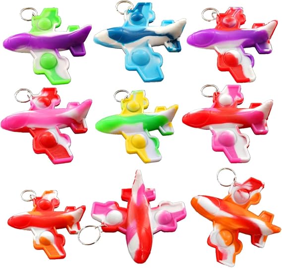 30 Packs Airplane Mini Pop Fidget, Autism Sensory Birthday Birthday Party Favors Gifts for School Classroom, Adult and Kids