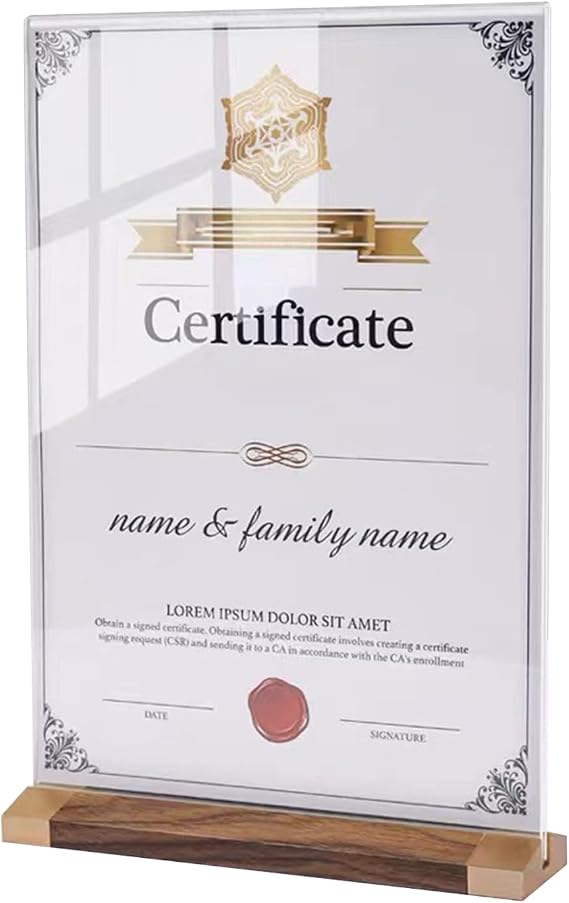 Wood Photo Frame - Rotating Table Top Sign, Natural Wood Poster Frame, Modern Dual View Gallery Display | Versatile Document Stand, Premium Countertop Frame for Cafe Wedding Reception