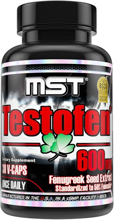 MST Testofen, Fenugreek Seed Extract, Standardized to 50% FenusideTM, 600mg, 30 Count, BSCG Certified Drug Free