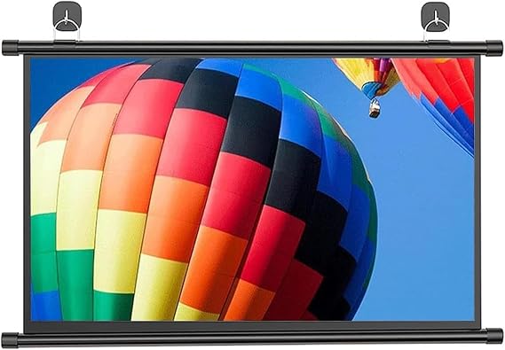 Pull Down Projector Screen 30", 40", 50", 60", 72",Portable Lightweight Hanging Matte White Projector Surface,Wall Ceiling Mount Projection Screen,Wall Mountable HD Projection Screen(4:3,72")