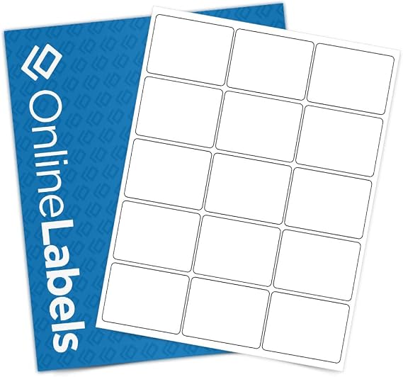 OnlineLabels 2.675" x 2" Rectangle Labels - White Matte - 10 Sheets | Permanent Adhesive, Blank Rectangle Labels, Inkjet and Laser Compatible, Ideal for Canning, BBQ Sauce, and Hot Sauce Labels