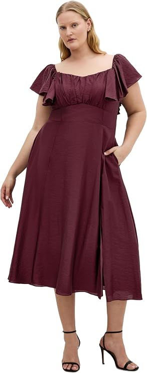 City Chic Women's Plus Size Dress - Alisia Tie-Back Midi