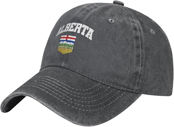 Baseball Cap for Men Canada Alberta Flag Cowboy Hat Women Classic Trucker Hat Adjustable Dad Hats Black