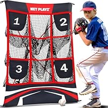 Baseball Net - Pitching Target Net, 9 Pocket Strike Zone | Pitcher Training Equipment/Softball Self-Train Practice Net