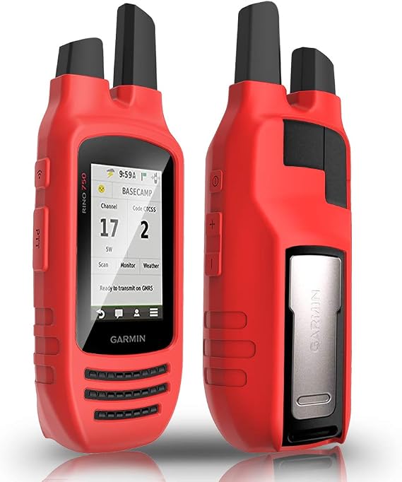 TUSITA Silicone Case Compatible with Garmin Rino 750 750T 755T - Red
