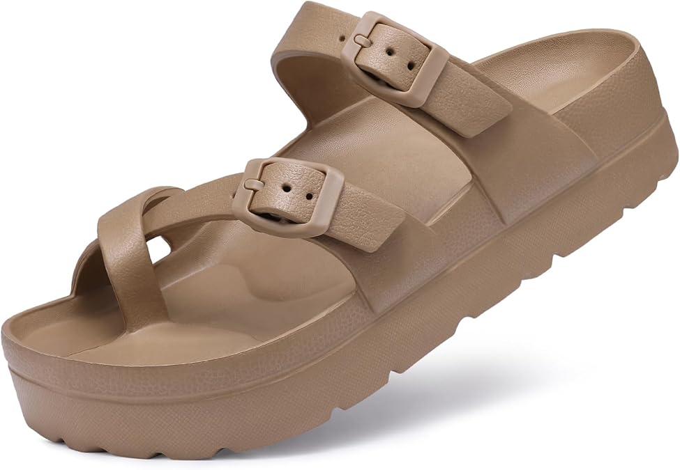 Goosecret Women's Platform Sandals Arch Support Comfortable Foam Slides