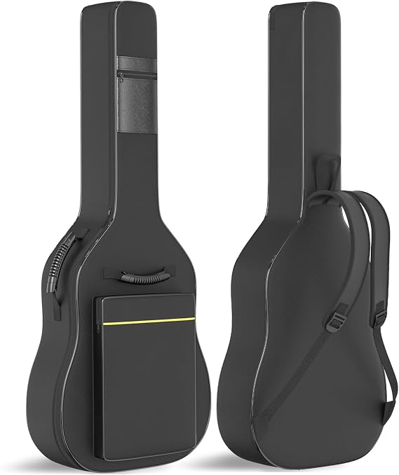 Acoustic Guitar Gig Bag - 0.35 Inch Foam Padding Fit 39-41 Inch, Waterproof, Black with Hanger Loop