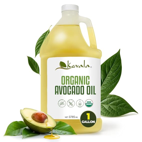 Kevala Organic Avocado Oil - 128 oz, 1 gal, Cold Pressed Oil for Cooking