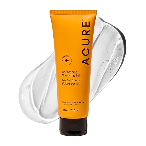 Acure Brightening Cleansing Gel - Vegan Facial Cleanser - 4 fl oz
