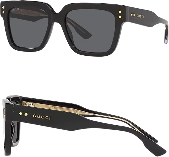 Gucci GG1084S Lettering Logo Squared Shape Sunglasses with Luxury Eyewear Kit