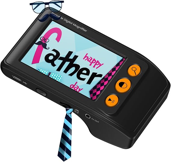 Eyoyo 3.5" Portable Digital Video Magnifier, 2X-25X Zoom Reading Aid Black