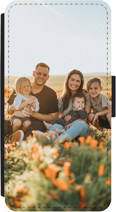 Personalised Phone Case Compatible with iPhone 16E Custom Leather Flip Wallet Case Any Photo Printed One Photo Anti Drop Personalised Case