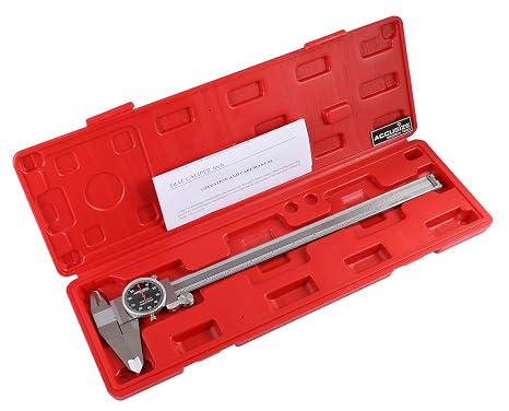 Accusize Black Face Red Needle Dial Caliper 0-12 in, P920-B212