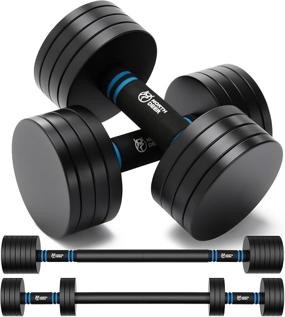 Northdeer V2.0 Upgraded Adjustable Steel Dumbbells 40LB / 60LB