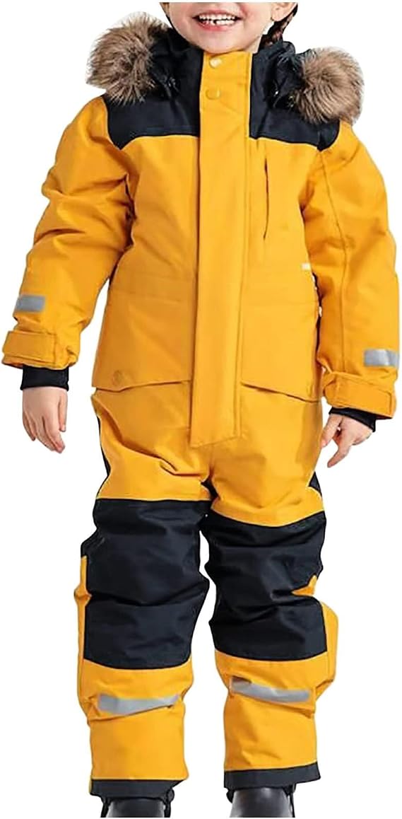 Girls Boys Snow Suits Kids One Piece Snowsuits Waterproof Windproof Jumpsuits Winter Outdoor Overalls Snowboarding Ski Suits