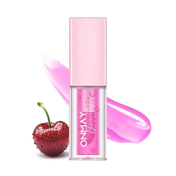 Hydrating Plumping Lip Gloss with Hyaluronic Acid & Vitamin E - No Burning Sensation Lip Oil for Moisturizing, Nourishment & Fuller Lips-Cruelty Free(cherry, 5ml)