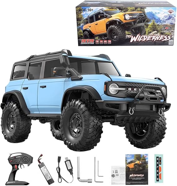 1/10 Scale 2.4GHz RC Climbing Vehicle 4WD Off-Road Crawler HB-R1001 with Light System Ready to Run 18+ KM/H(Blue)