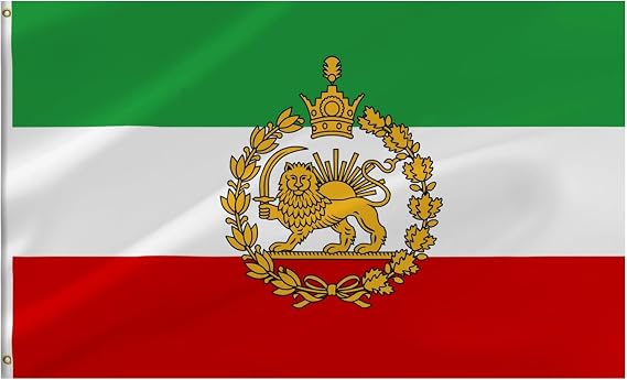 Large Old Iran Historic Flag 3X5FT,90X150CM Former Persia Iranian Flags with Lion Sun Banner,UV Resistant and Double Stitched, Brass Grommets,Suitable for Outdoor and Indoor Decro. (A)