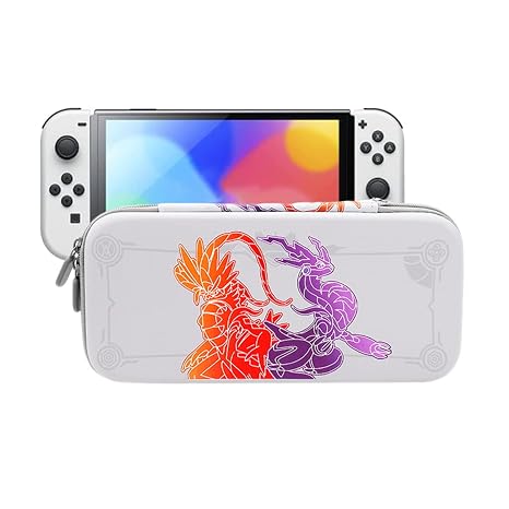 CHIKIXSON Carrying Case Compatible with Switch & Switch OLED, switch accessories with 10 Game Cartridges, Protective Hard Shell Travel Case Pouch for Switch Console