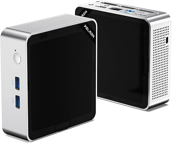 PELADN WO5 Mini PC 4300U for Office Home, Upgradeable 8GB DDR4 256GB SSD | AMD Ryzen 4300U Desktop Mini Computers with Dual 4K HDMI, Type-C, Triple Display, RJ45 LAN, WiFi6, BT5.3