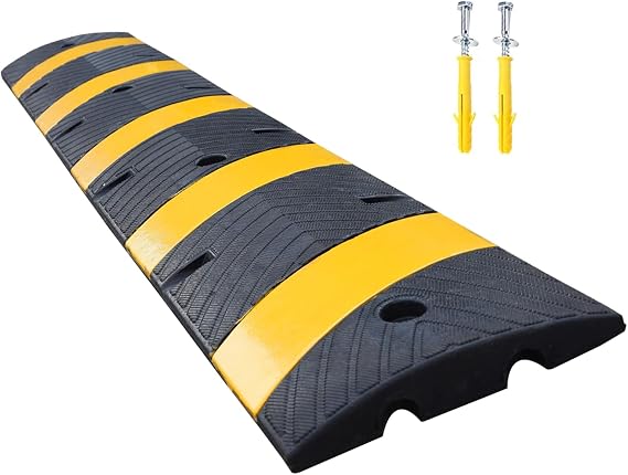 BESEA 72 inch Rubber Speed Bumps for Driveway, Heavy Duty 22000 LBS