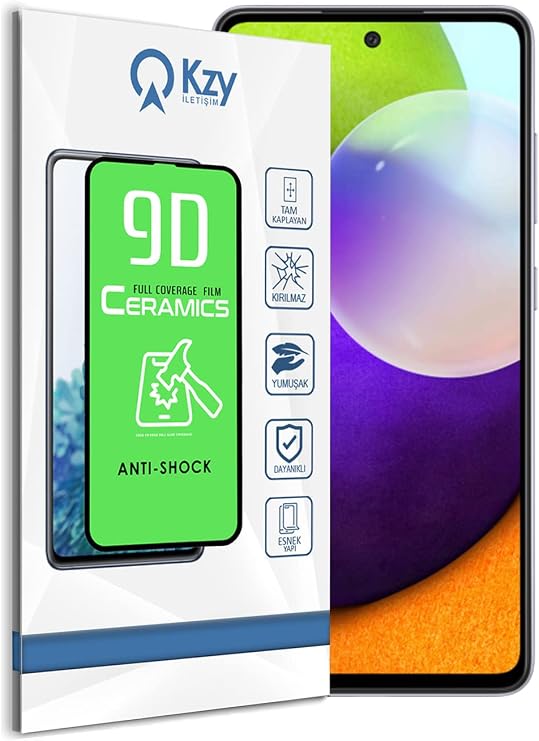 KZY İletişim Samsung Galaxy A52 ile uyumlu Tam Kaplayan Seramik Nano Esnek Ekran Koruyucu Cam