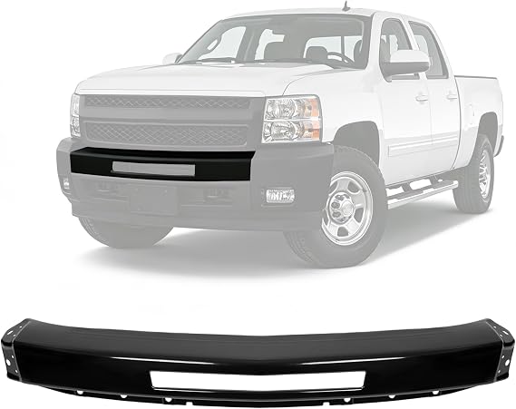 Front Bumper Face Bar Compatible with 2007-2013 Chevy/Chevrolet Silverado 1500 2500 3500 HD Replace for 15941850, 15941837, GM1002836 Front Impact Bar Center with Air Intake Cutout Black