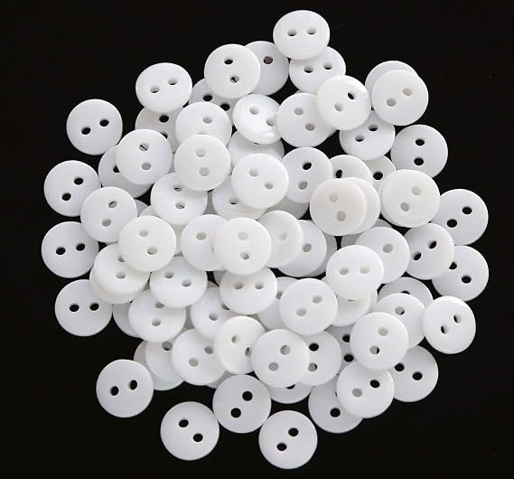 11/32 Inch (9mm) Tiny Size Sewing Buttons Resin White Color Button Scrapbooking DIY Crafts Project Pack of 500PCS