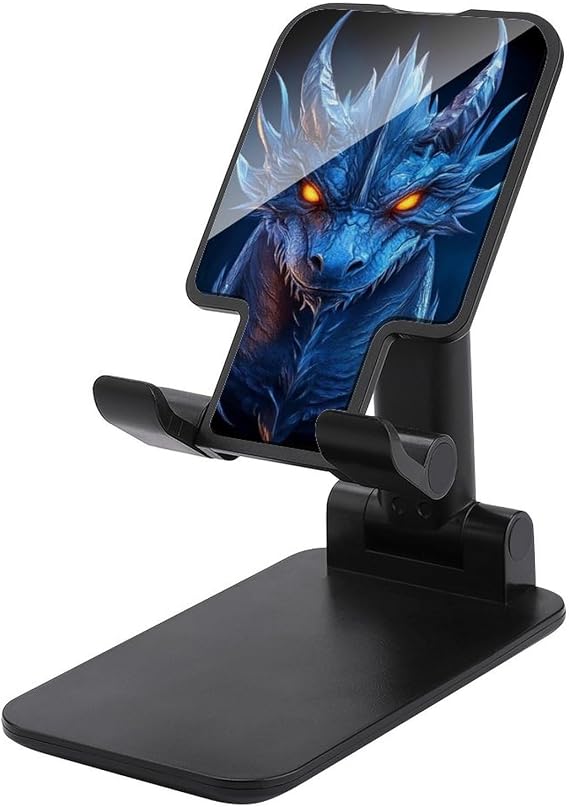 Foldable Smartphone Stand, Angle of View Adjustable Desktop Phone Holder Cool Dragon Fantasy Art Cell Phone Stand