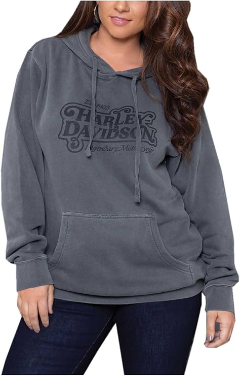 Harley-Davidson Women's Pastries Easy Fit Pullover Hoodie - Charcoal Gray