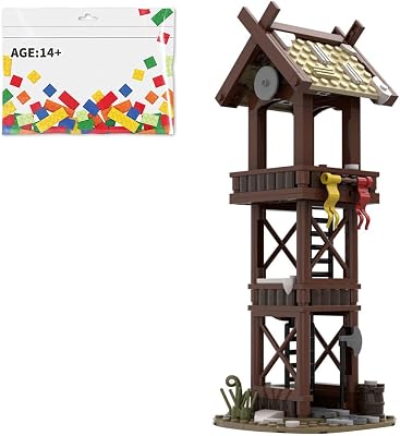 Medieval Style Building Kit, 187PCS Viking Tower Model Assembly Toy Sets, Creative MOC Building Blocks for Kids Adults
