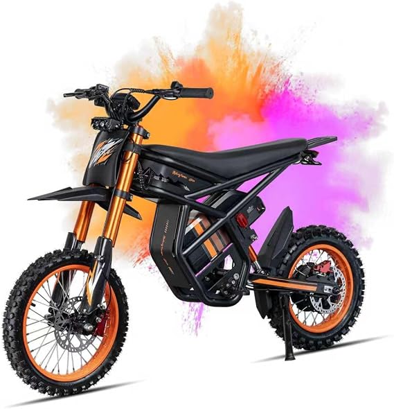 GT54/GT54 PRO Electric Dirt Bike for Adults/Teens - Gear Hub 2000W/ 3000W Motor - 37/50 MPH High-Speed, 14" 12" Tires & Removable