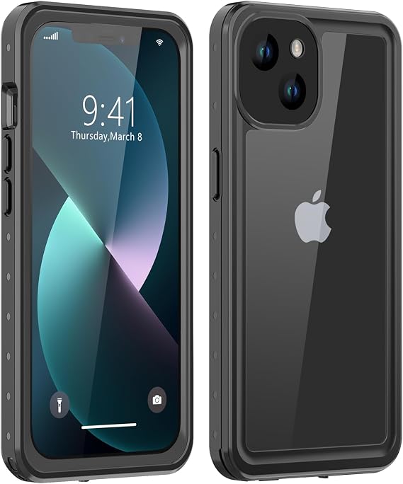 for iPhone 13 Waterproof Case with Built-in Screen Protector, IP68 Underwater Case Shockproof Dustproof Full Body Protection Cover for iPhone 13 6.1 inch(Clear)