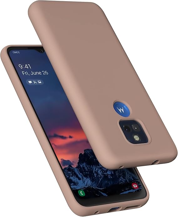 Moto G Play 2021 ケース、液体シリコーンゲルラバー耐衝撃ケース ソフトマイクロファイバークロスライニングクッション Motorola Moto G Play 2021 6.5インチ対応 ライトブラウン