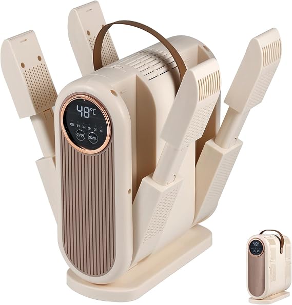 Portable Handheld Boot and Shoe Dryer | Fast Drying, Adjustable Timer, Energy Saving, Rose Salt Compatible for Odor Reduction, For Sneakers, Gloves and Socks
