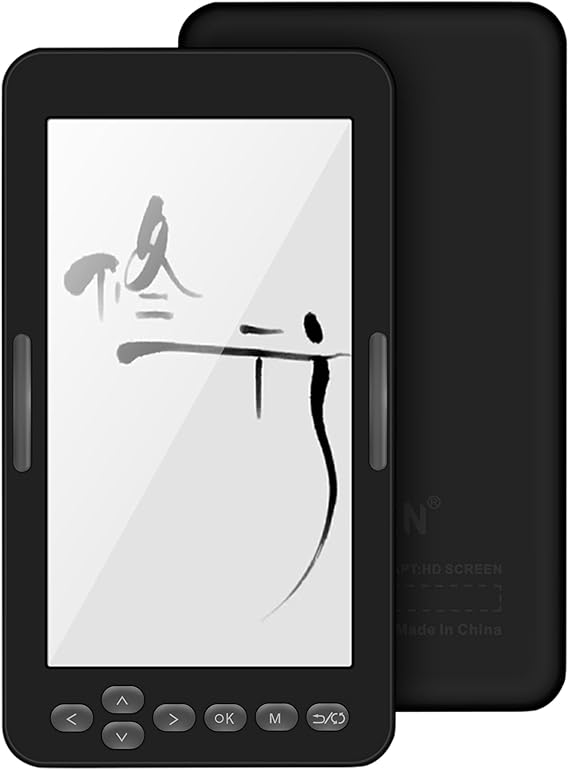 Black-Gray E-Reader with 4.7-Inch Display, Pocket eBook,Lightest Smallest, 4GB Storage, E-Ink Technology