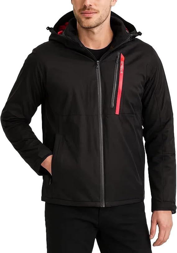 Spyder Mens Snow Jacket - Insulated Heated Ski Jacket Detachable Hood Warm | Warm Cozy Weatherproof Outerwear, Everyday Coat for Skiing, Snowboarding, and Cold-Weather Mountain Days