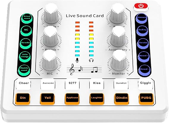 Sound Mixer Live Sound Card Voice Changer Podcast Phone Game Karaoke Live Streaming/Podcasting/Game